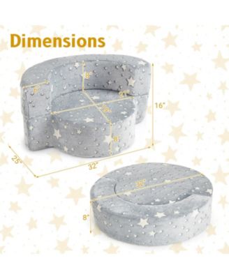 Convertible Toddler Sofa Chair with Glow-in-the-Dark Design – 2-in-1 Kids Seat with Removable Cover