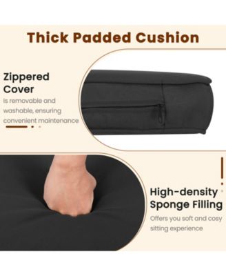 Outdoor 3-Piece Conversation Set with 2 Padded Chairs and Glass-Top Coffee Table for Patio or Deck