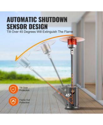 Hammered Finish Tall Propane Heater with Integrated Table – Elegant Outdoor Heating Solution for Patio or Garden