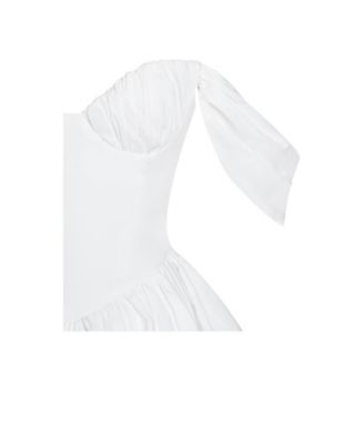 Women Qistina White Off-shoulder Bubble Hem Peplum Cotton Top