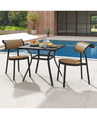 32'' Patio Dining Table w/ 4 Curved Legs Heavy-Duty Outdoor Table for 4 Garden
