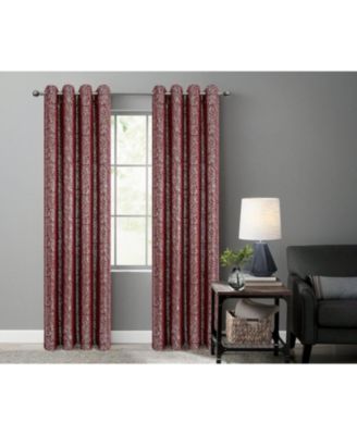 2 Piece Metallic Sparkle Thermal Grommet Blackout Curtain Panels