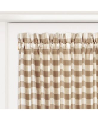 Farmhouse Plaid Gingham Check Swag Valance Curtain Panel Pair - 72 in. W x 63 in. L