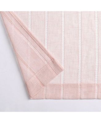 Modern Chic Complete 4 Piece Striped Sheer Kitchen Curtain Tier & Valance Set - Beige