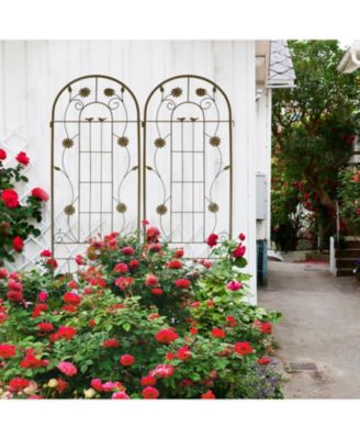 2 Pack Metal Garden Trellis 86.7" Climbing Plant Support
