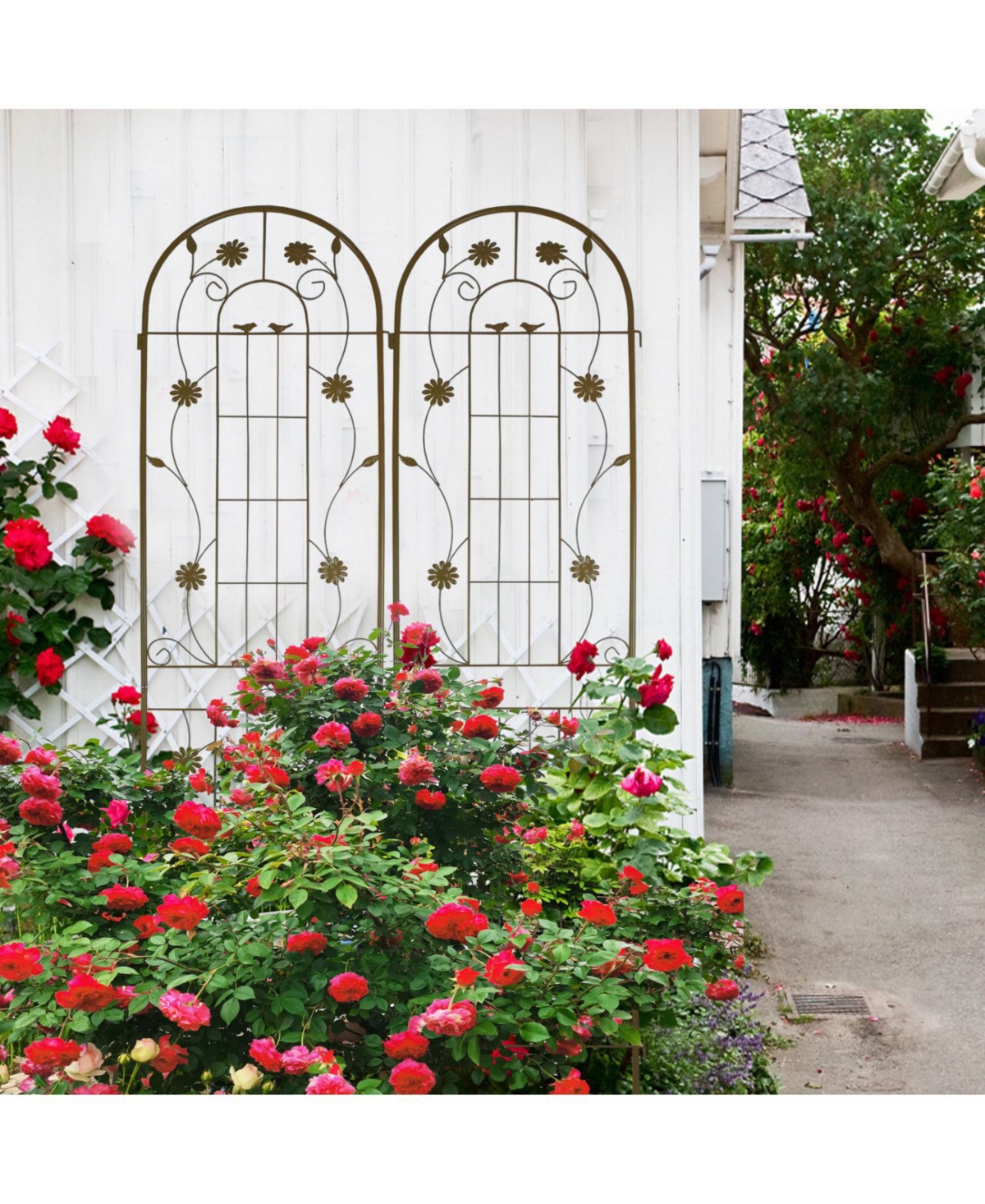 Streamdale Furniture 2 Pack Metal Garden Trellis 86.7" Climbing Plant Support