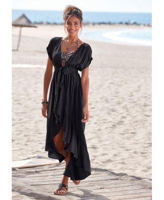 Women's Flounce Hem Cover up Beach Dress
