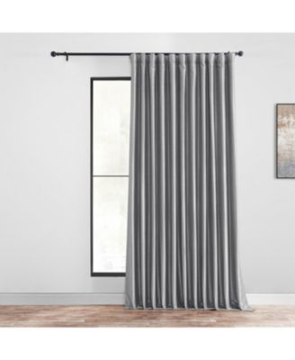Extra Wide Vintage Textured Faux Dupioni Silk Blackout Curtain