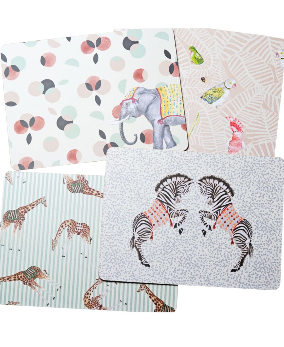 Yvonne Ellen Safari Placemats, Set Of 4 In Multi