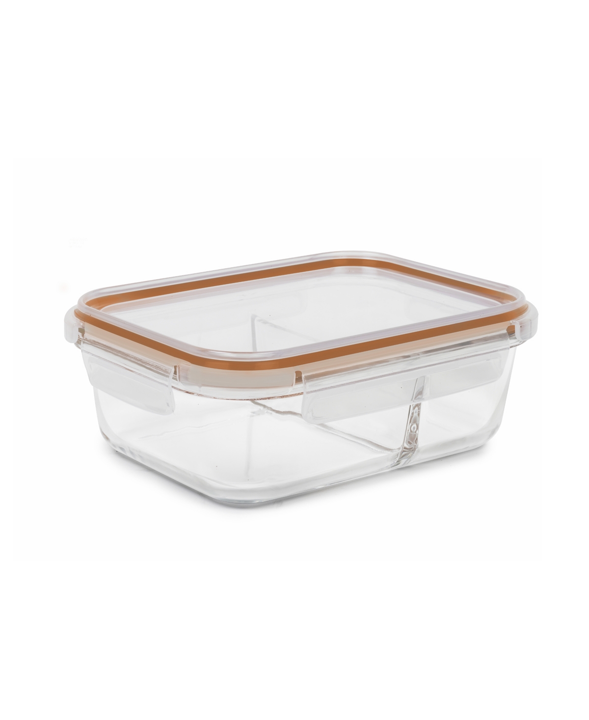 Sedona Kitchen 2-pack Two Compartment Glass Storage Set In Orange