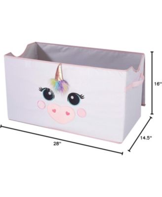Poly Canvas Collapsible Toy Storage Trunk, 28&amp;quot; W, Unicorn