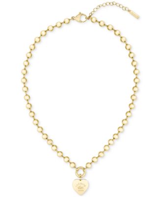 Lacoste - Logo Heart Pendant Necklace, 15-3/4" + 1" extender