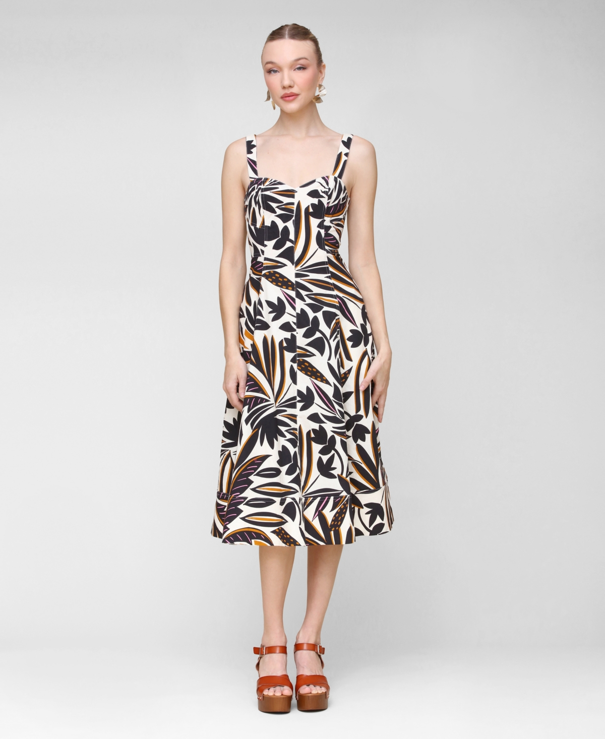 Avec Les Filles Women's Fit & Flare Floral-print Dress