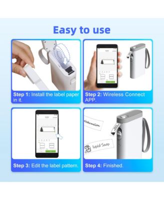 POLONO Label Maker Machine with Tape, P21-A Bluetooth Label Printer, Wireless Mini Label Makers with Multiple Templates for Organizing Office Home, White
