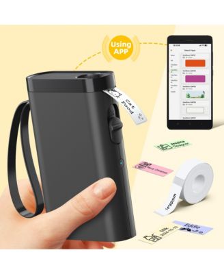 POLONO Label Maker Machine with Tape, P21-A Bluetooth Label Printer, Wireless Mini Label Makers with Multiple Templates for Organizing Office Home, Black