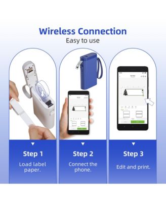 Polono P21-A Bluetooth Label Maker with Tape, Wireless Mini Printer, Multiple Templates for Home & Office Organization