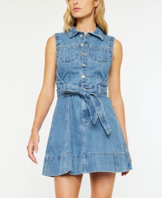 Women's Sleeveless Denim Mini Dress