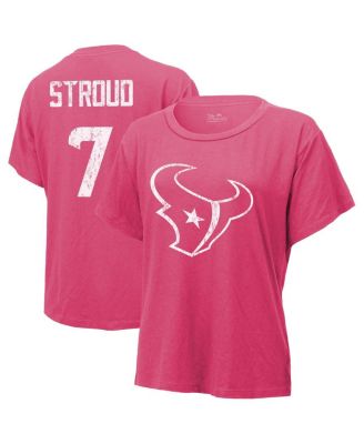 Majestic - Women's C.J. Stroud Pink Houston Texans Name Number T-Shirt