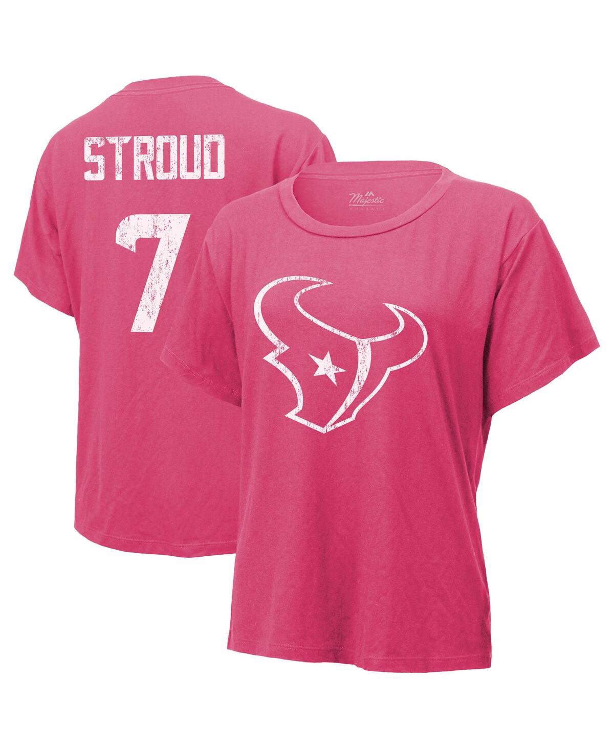 Women's C.j. Stroud Pink Houston Texans Name Number T-Shirt - Pink