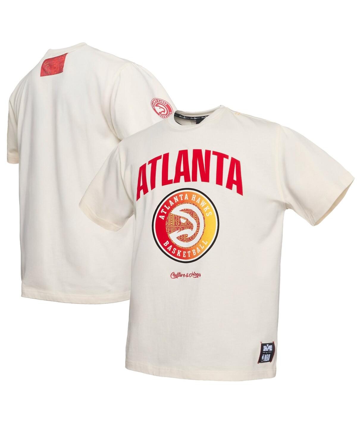 x Nba Men's Cream Atlanta Hawks Culture Hoops Collection Premium T-Shirt - Cream