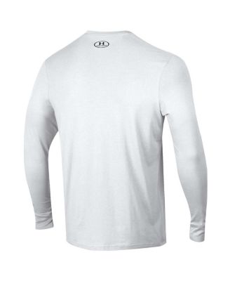 Men's White Notre Dame Fighting Irish 2025 Sideline Football Performance Cotton Long Sleeve T-Shirt