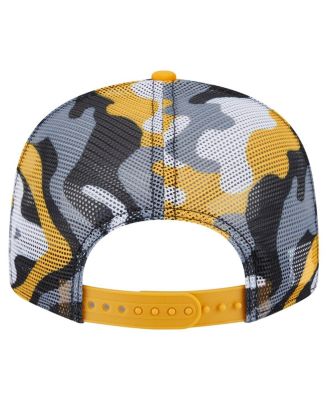 Men's Black/Gold Pittsburgh Penguins Camo Meshback 9FIFTY Snapback Hat