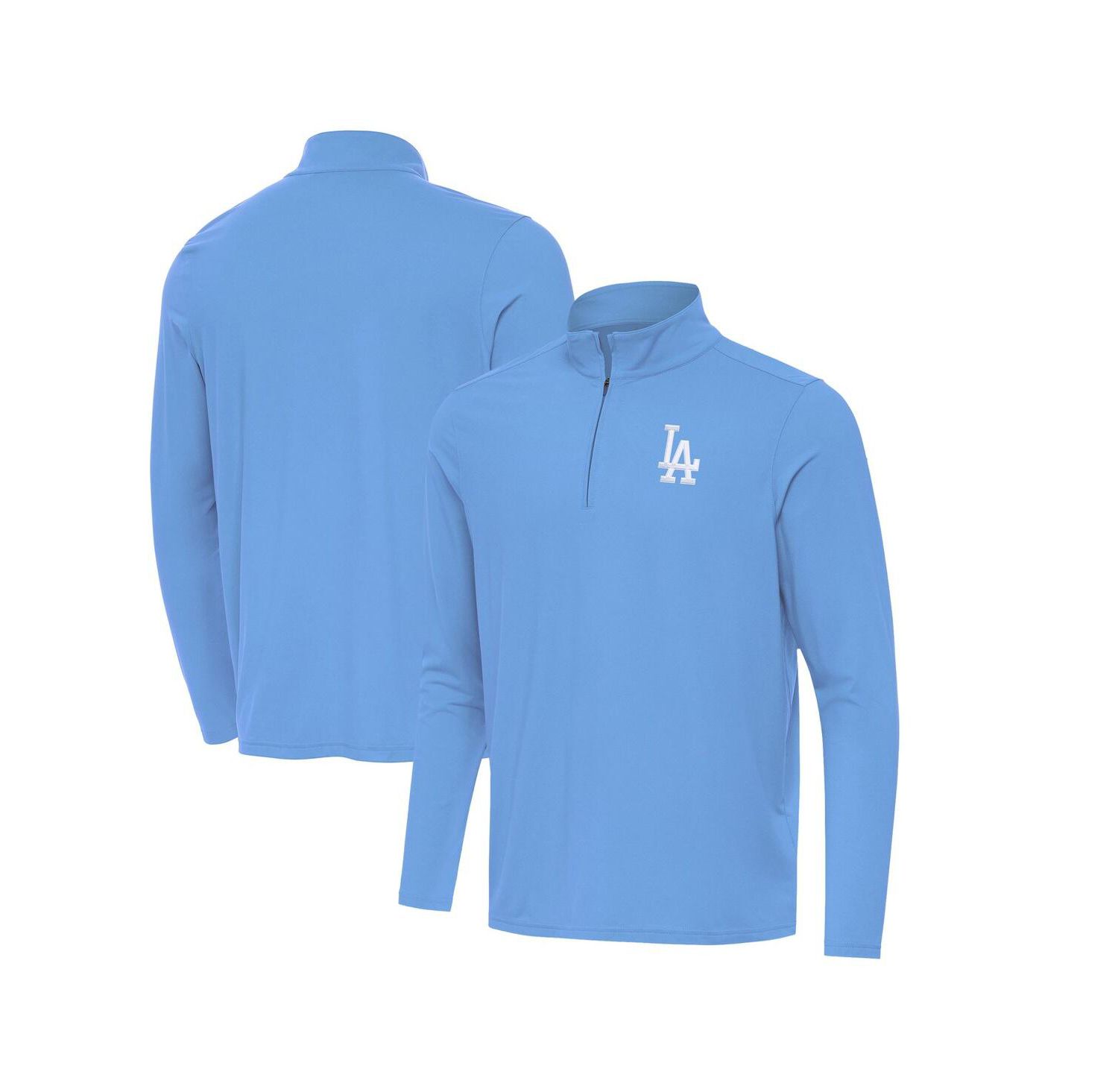 Men's Powder Blue Los Angeles Dodgers Intent Quarter-Zip Hoodie
