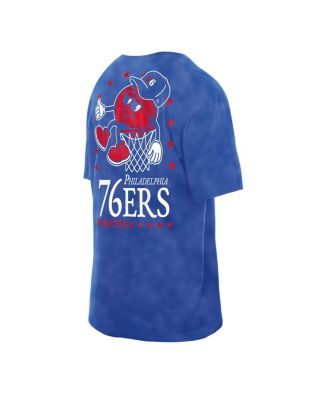 Men's Royal Philadelphia 76ers Old School Sport Enzyme Wash Oversized T-Shirt