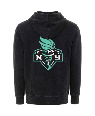 Men's and Women's Black New York Liberty Rock Roll Collection Jimi Mineral Wash Pullover Hoodie