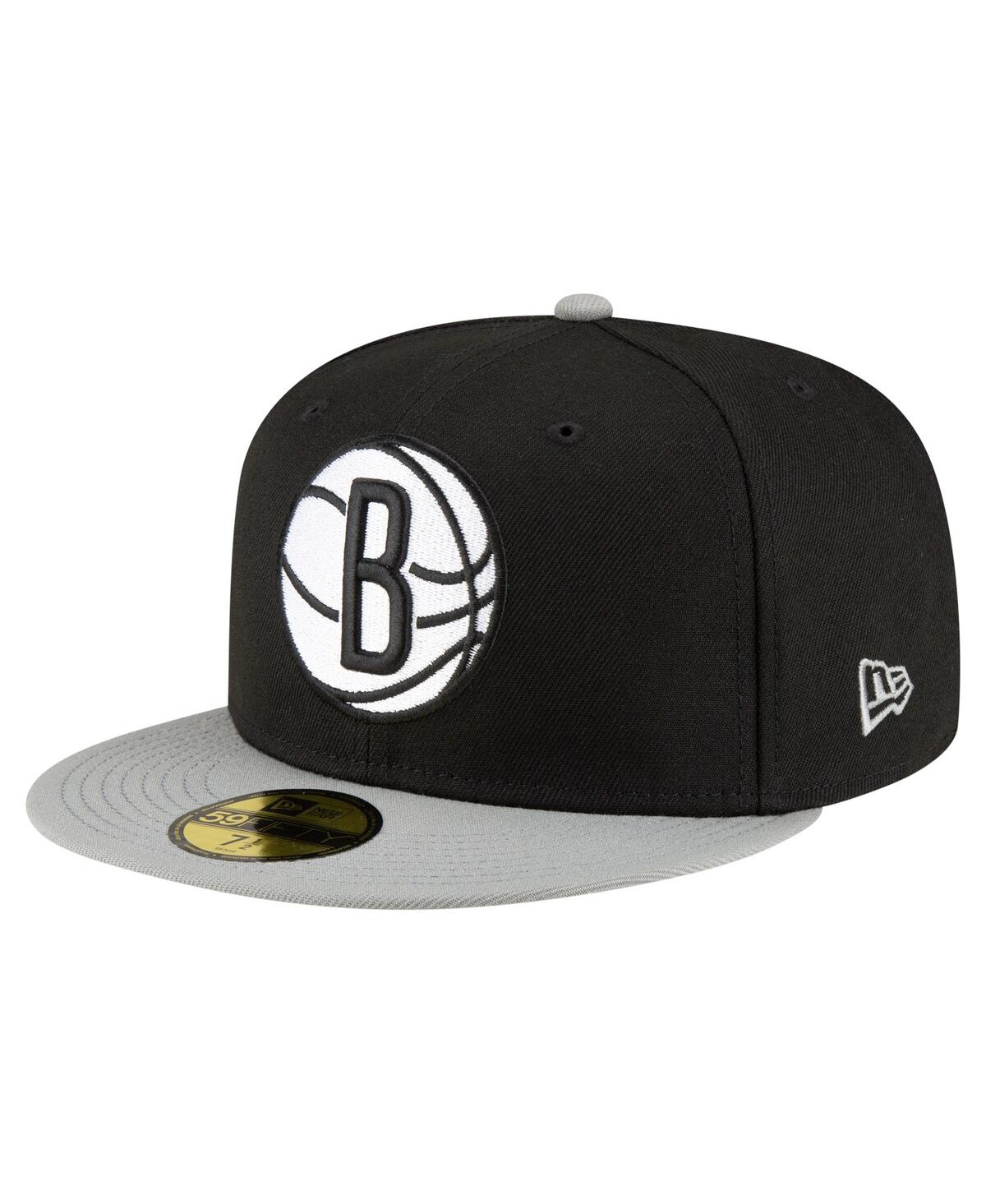 New Era Men's Black/white Brooklyn Nets 2-tone 59fifty Fitted Hat In Multi