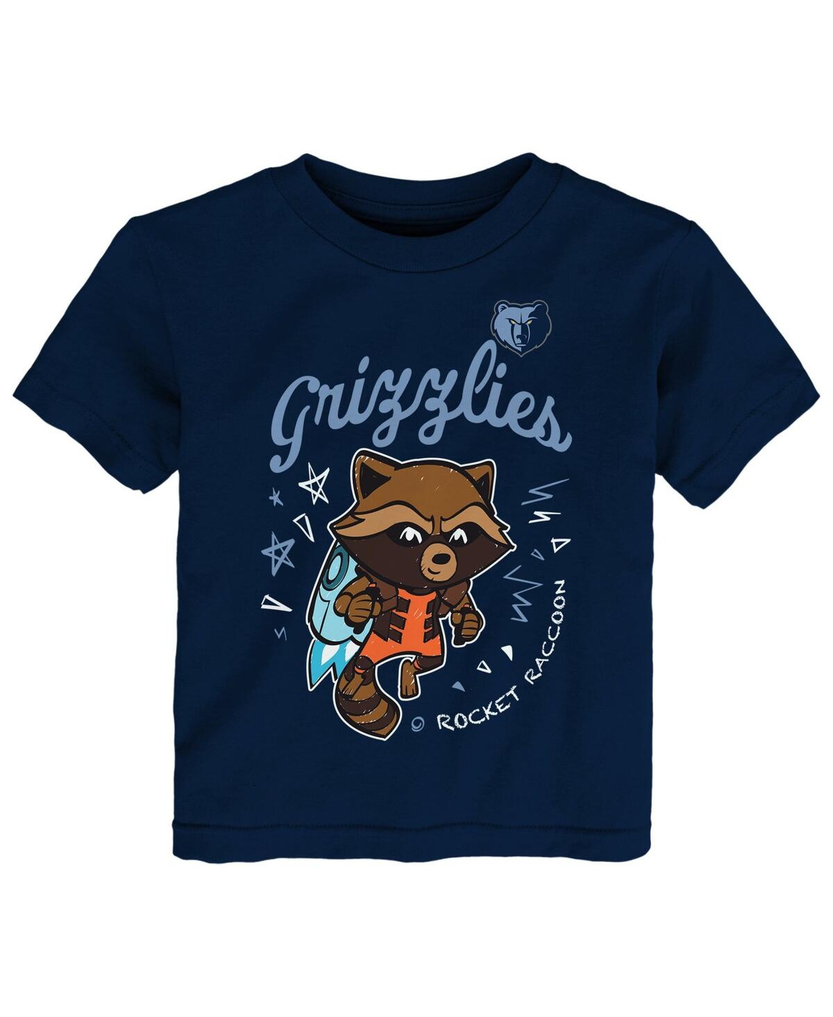 Outerstuff Toddler Heather Gray Memphis Grizzlies 2-piece Guardians Of The Galaxy T-shirt Set In Black
