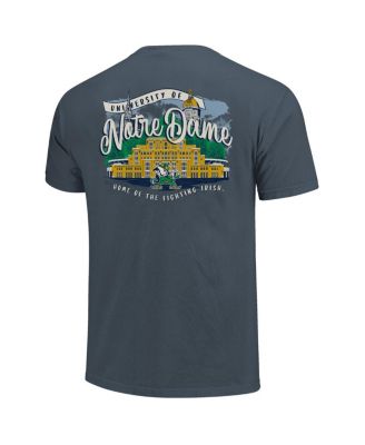 Women's Navy Notre Dame Fighting Irish Comfort Colors Campus Scene Drawing Script T-Shirt