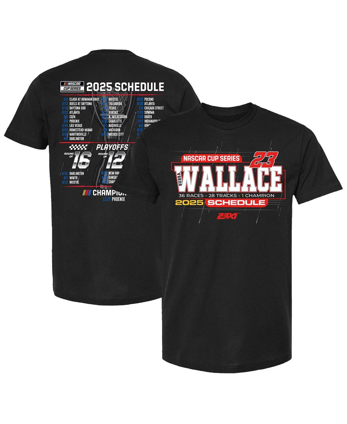 Men's Black Bubba Wallace 2025 Nascar Cup Series Schedule T-Shirt - Black