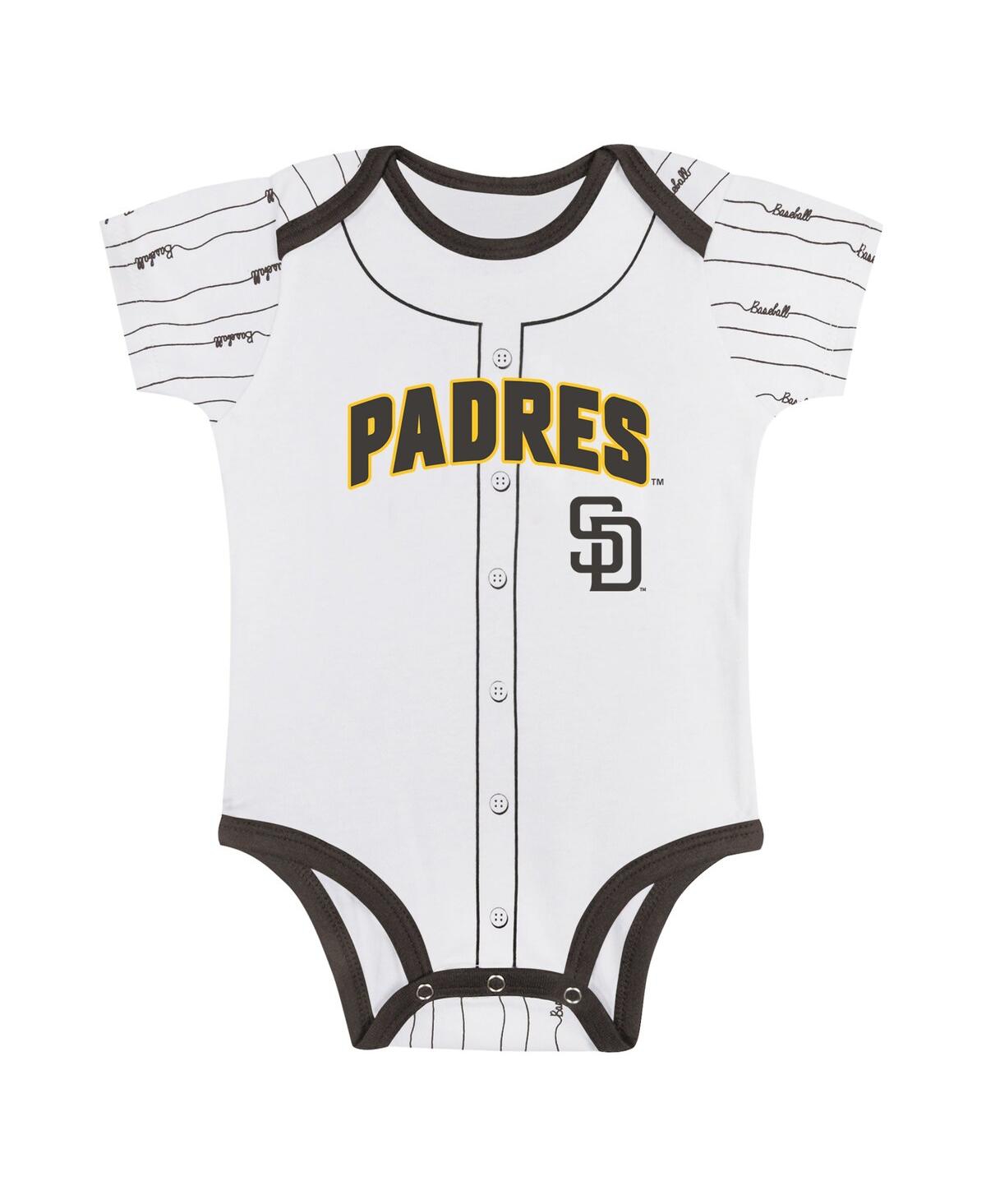 Outerstuff Big Boys And Girls Gray/white San Diego Padres 2-pack Play Ball Bodysuit Set In Multi