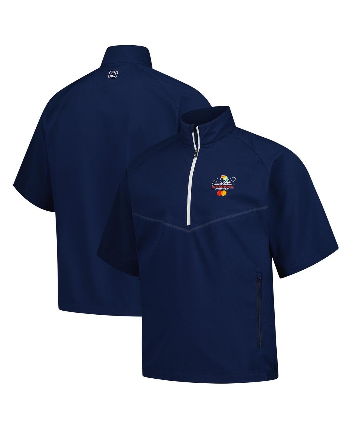 Men's Navy Arnold Palmer Invitational Short Sleeve Zephyr Quarter-Zip Windbreaker - Navy