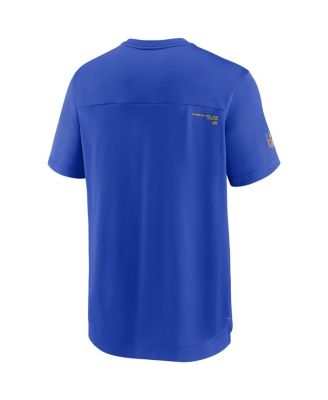 Men's Royal Los Angeles Rams Sideline Coaches Performance V-Neck T-Shirt