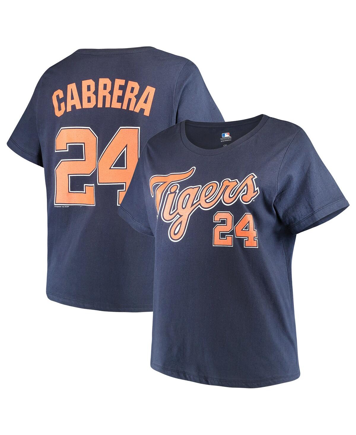 Women's Miguel Cabrera Navy Detroit Tigers Name Number T-Shirt - Navy