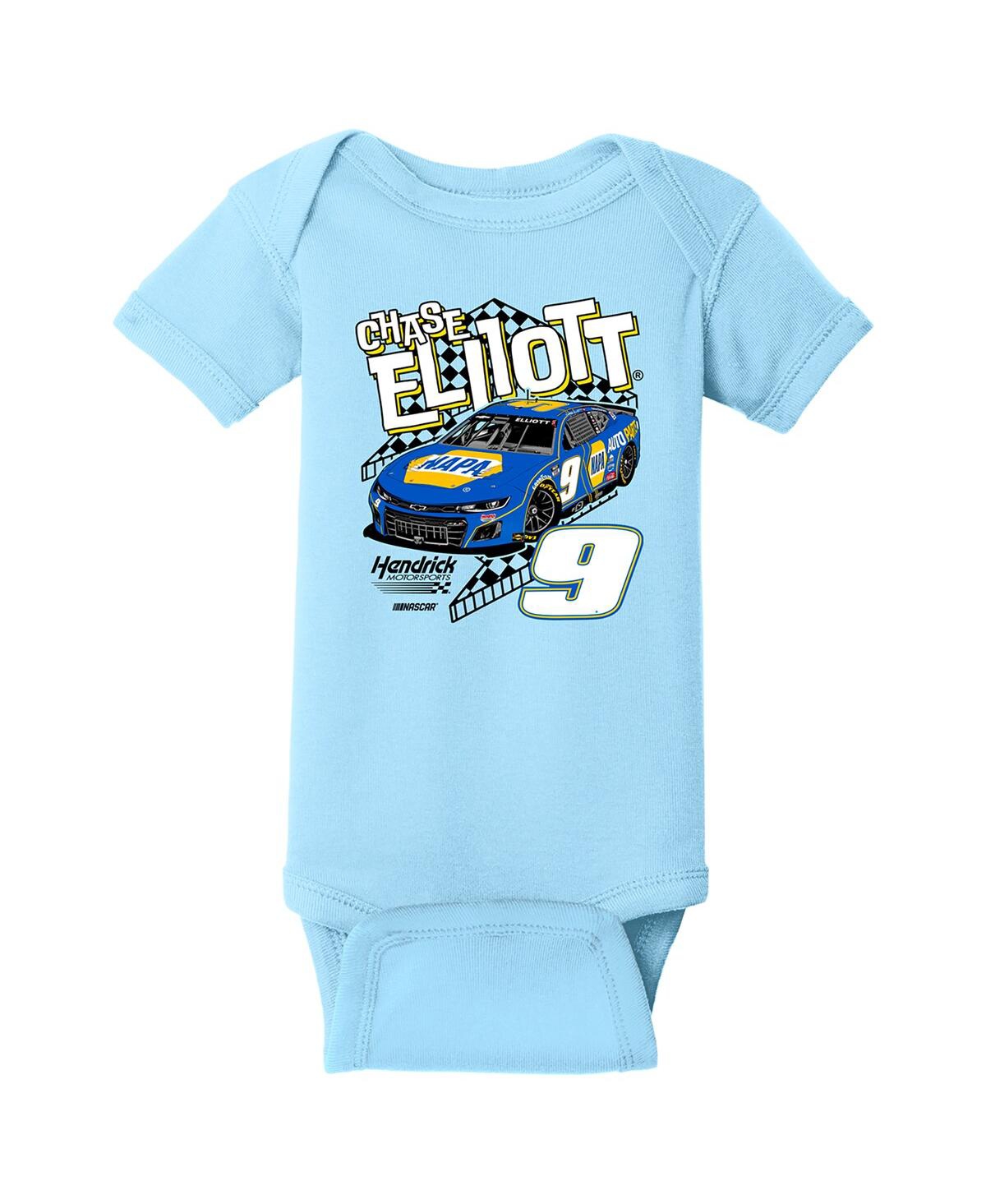 Hendrick Motorsports Team Collection Baby Boys and Girls Light Blue Chase Elliott Car Bodysuit