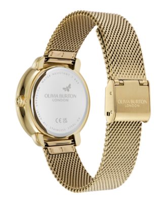 Women's Moonphase Gold Tone Stainless Steel Mesh Bracelet Watch, 34mm