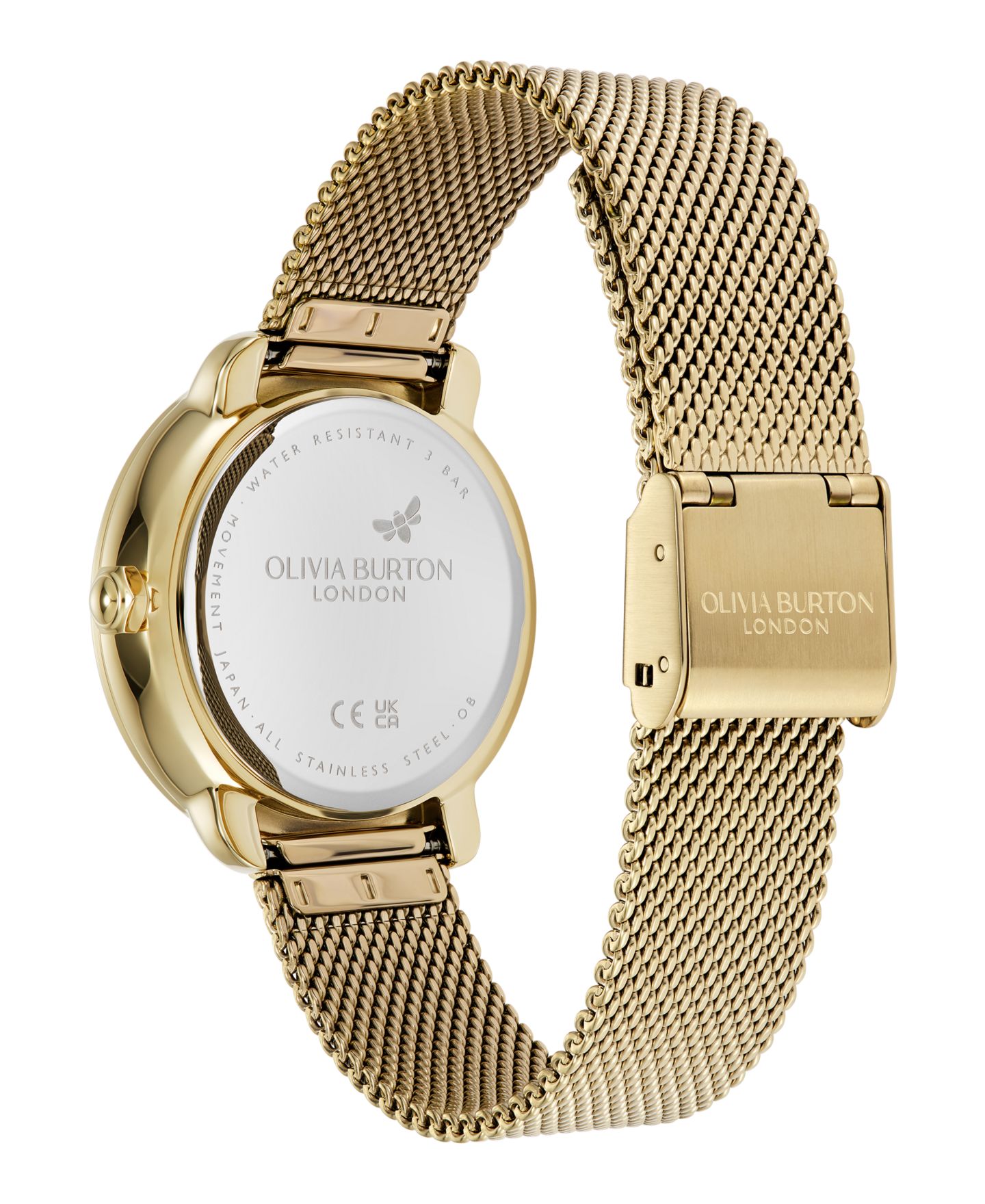 Женские часы Olivia Burton Moonphase Gold Tone Stainless Steel Mesh Bracelet Watch, 34mm — фото 4
