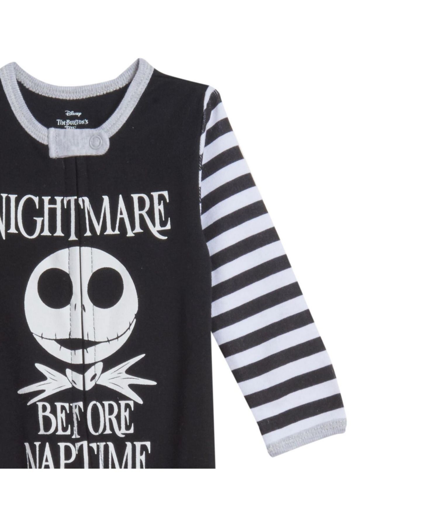 Комбинезоны Nightmare Before Christmas Disney Jack Skellington 2 Pack Footed Coveralls для мальчиков-малышей, цвет: Белый / Чёрный — фото 5