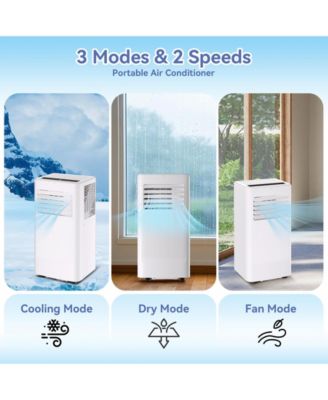 10,000 BTU Portable AC, 3-in-1 Cooling/Fan/Dry Unit for 560 Sq.Ft, Low Noise for Home & Office