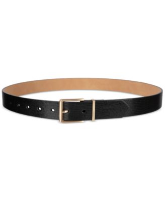 2-Pc. Skinny Faux-Leather & Embossed Belt Set