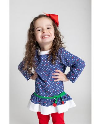 Toddler Girls Polka Dot Cherry Knit Tunic Set