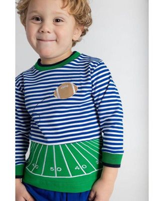 Toddler Boys Stripe Knit Shirt With Football Field