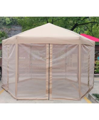 13 Ft. W x 13 Ft. D x 9.2ft Pop-Up Gazebo Tent Outdoor Canopy Hexagonal Canopies Gazebos & Pergolas 6 Sided