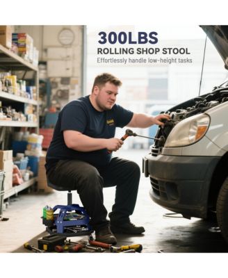Rolling Mechanic Stool, 300 LBS Capacity Garage Stool,