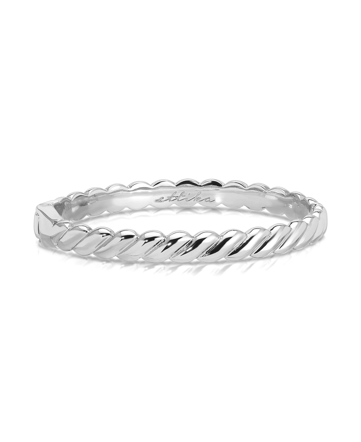 Twisted Stacking Slim Bangle - Silver