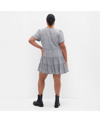 Plus Size Denim Tier Dress