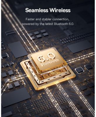 Bass BP1 Pro Noise Cancelling Wireless Earbuds, Real-Time Adaptive Noise Cancelling, Adaptive Active EQ, LDAC Hi-Res Sound, 6-Mic AI Clear Calls, 55H Playtime, IP55 Waterproof, Bluetooth 6.0,White